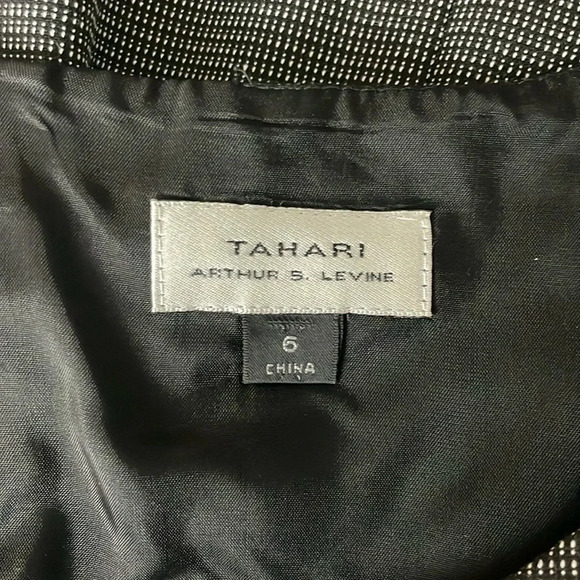 Tahari Arthur S. Levine Black white textured shift midi dress size 6 - Picture 3 of 8